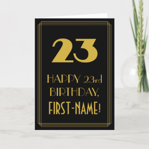 Carte 23e anniversaire - Art Déco Inspiré Look "23" & No
