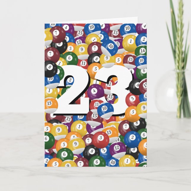 Carte 23e anniversaire Billiard Balls (Devant)