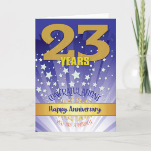 Carte 23e anniversaire de rétablissement chiffre gras