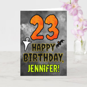 Carte 23e anniversaire : Eerie Halloween Thème + Nom per