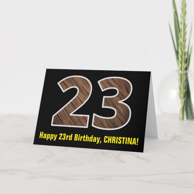Carte 23e anniversaire : Nom + Faux Motif de céréales en (Devant)