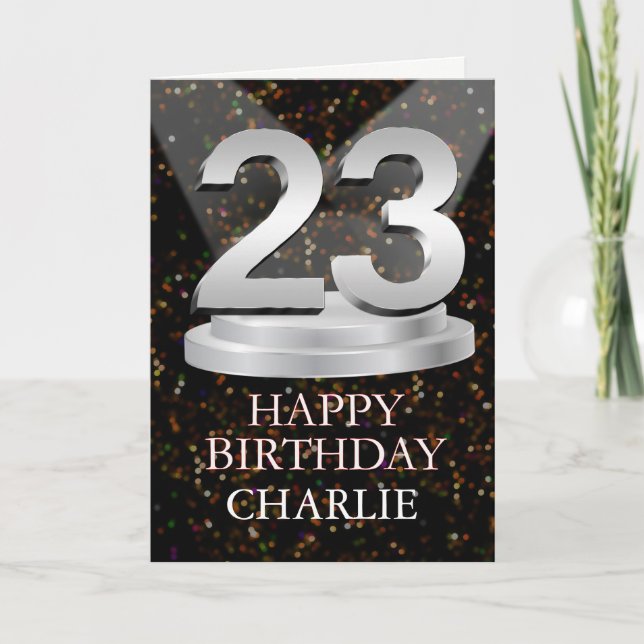 Carte 23e anniversaire Points saillants Ajouter une cart (Devant)