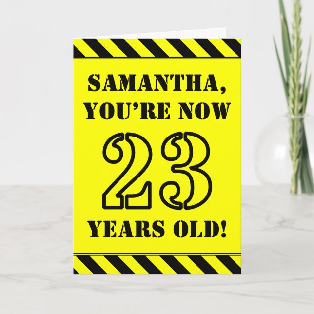 Carte 23e anniversaire : texte de style crayon amusant,  (Devant)