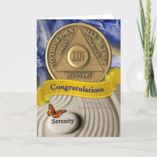 Carte 24 ans de sobriété Félicitations Serenity