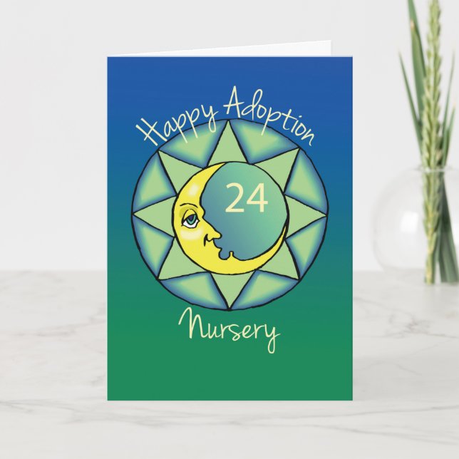 Carte 24e adoption Gotcha Jour Anniversaire Lune (Devant)