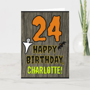 Carte 24e anniversaire : Thème d'Halloween Éffrayant, No