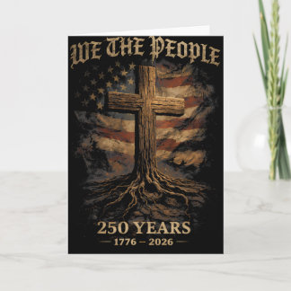 Carte 250 Ans Drapeau Croix Arbre Foi Et Liberté 1776-2