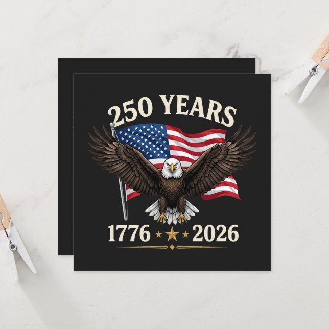 Carte 250e anniversaire USA (Devant/Arrière en situation)