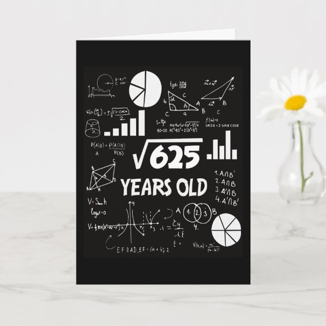 Carte 25 Ans Enseignant de mathématiques Anniversaires 2 (Petite plante)