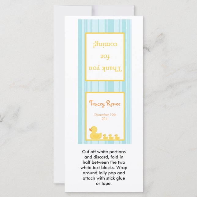 Carte 25 Lollipop Topper Rubber Ducky Bubbles (Devant)