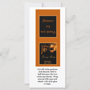 Carte 25 Lollipop Topper Sweet 16 Orange Black