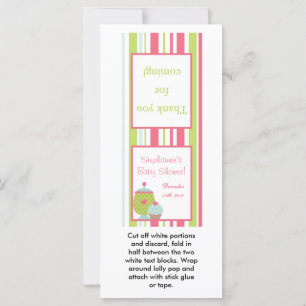Carte 25 Lollipop Topper Tea Party Pink Pastel Fleurs
