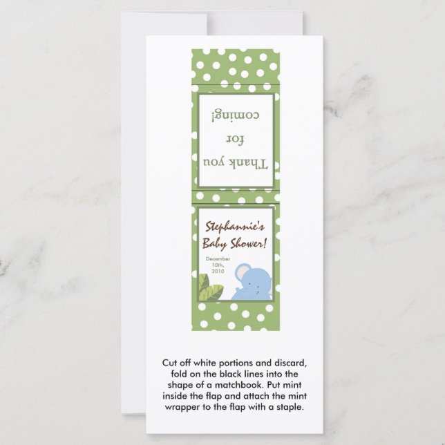 Carte 25 Monnaie Safari Jungle Elephant Vert (Devant)