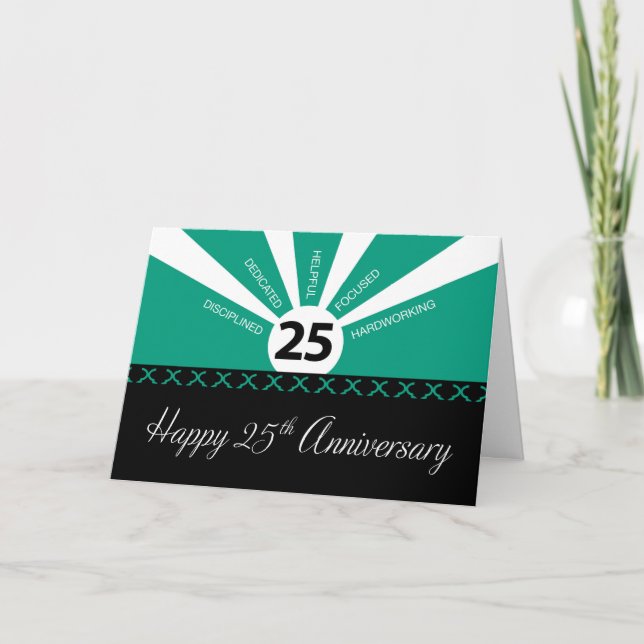 Carte 25e année d'anniversaire de l'employé, Affaires, V (Devant)