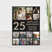25e anniversaire 13 photo Collage noir et or