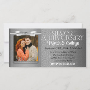 Carte 25e anniversaire de l'argent Photo d'invitation