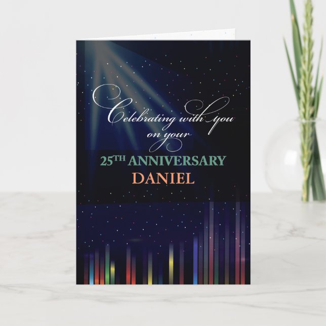 Carte 25e anniversaire de l'employé Ciel, personnalisabl (Devant)