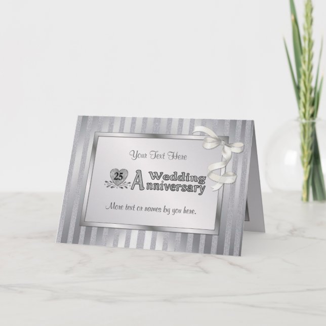 Carte 25e anniversaire de mariage - Argent (Devant)
