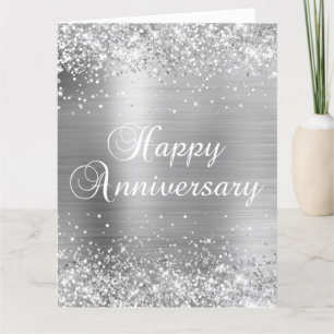 Carte 25e anniversaire de Mariage heureux en argent