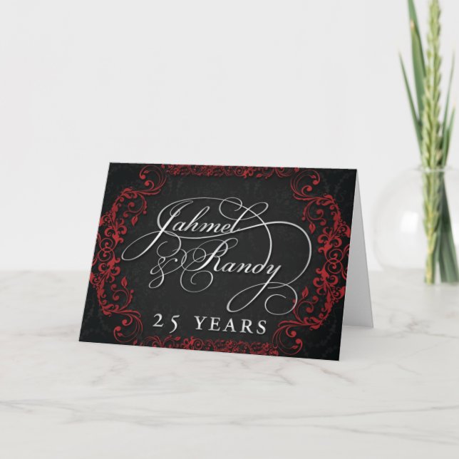 Carte 25e anniversaire de mariage personnalisé (Devant)