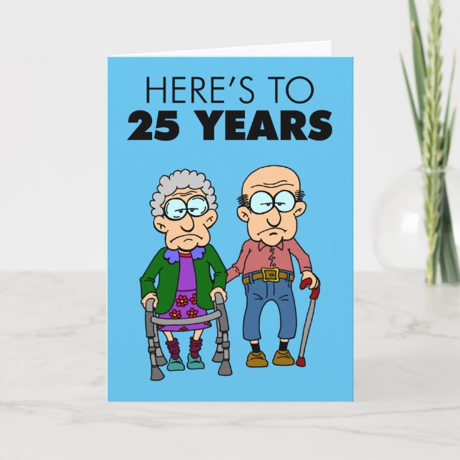 Carte 25e anniversaire du Mariage vieillissant (Devant)