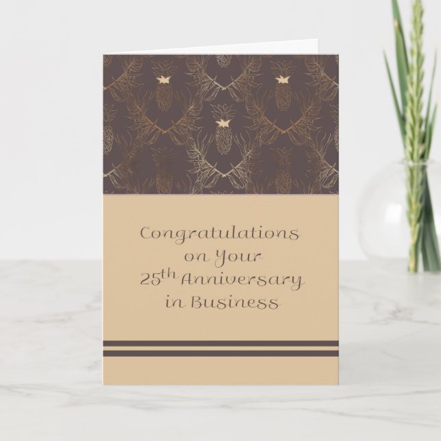Carte 25e anniversaire en affaires, design élégant (Devant)