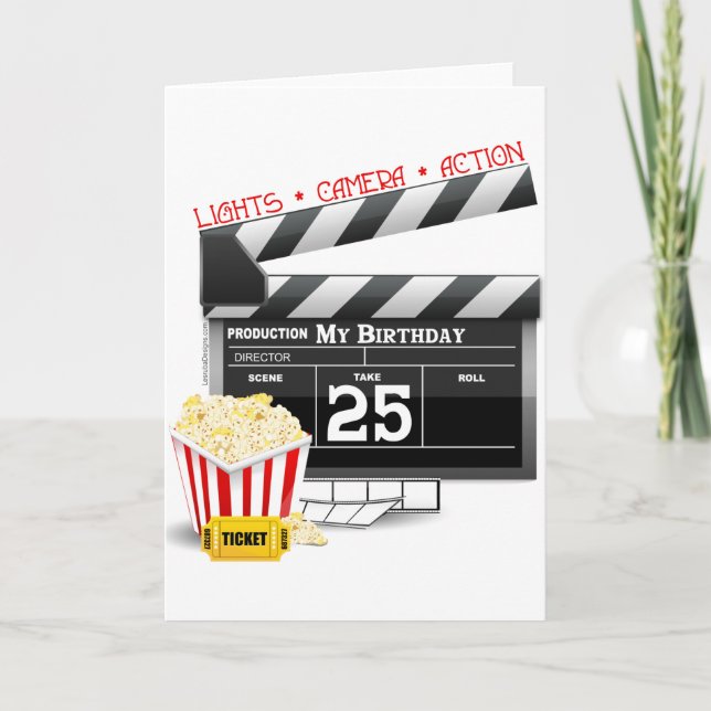 Carte 25e anniversaire Hollywood Movie Party (Devant)