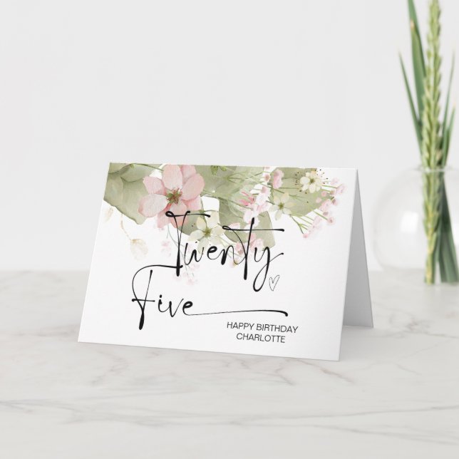 Carte 25e anniversaire Vingt cinq heureux anniversaire p (Devant)