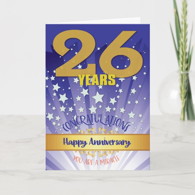 Carte 26 Anniversaire de la reprise Numéros Gras (Devant)