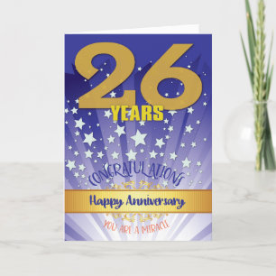 Carte 26 Anniversaire de la reprise Numéros Gras