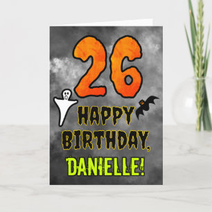 Carte 26e anniversaire : Eerie Halloween Thème + Nom per