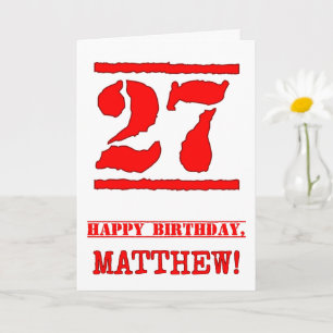 Carte 27e anniversaire : Amusant, Timbre en caoutchouc r