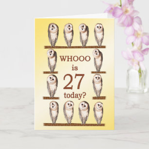 Carte 27e anniversaire, Chouettes curieuses