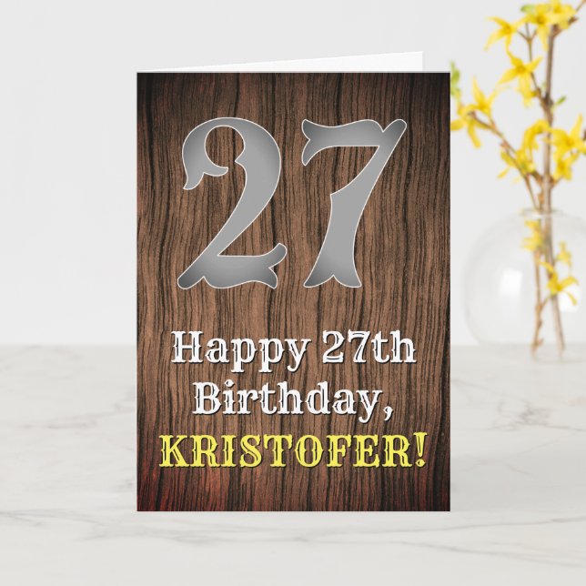 Carte 27e anniversaire : Pays inspiré par l'Ouest Look,  (Fleur jaune)
