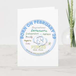 Carte 29 février Anniversaire - Poissons