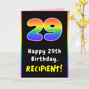 Carte 29e anniversaire : Arc-en-ciel coloré # 29, Nom pe
