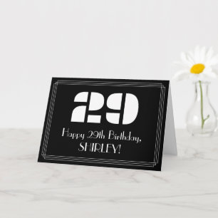 Carte 29e anniversaire : Art Déco Inspiré Look "29" & No