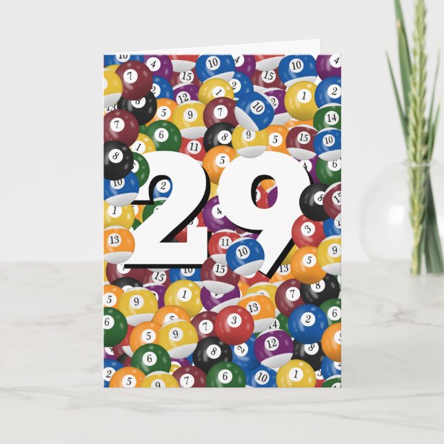 Carte 29e anniversaire Billiard Balls (Devant)
