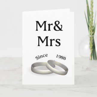 Carte 29e anniversaire de mariage Mr. et Mme. Depuis 198
