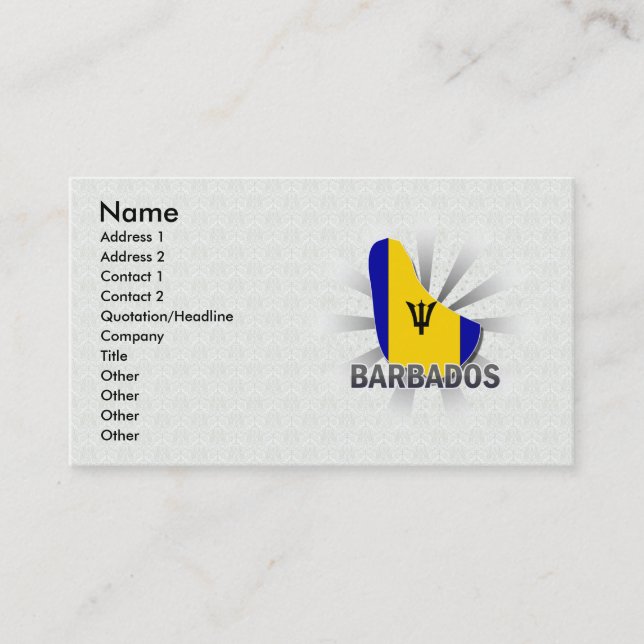 Carte 2,0 de drapeau des Barbade (Devant)