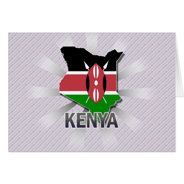 Carte 2,0 de drapeau du Kenya (Devant horizontal)