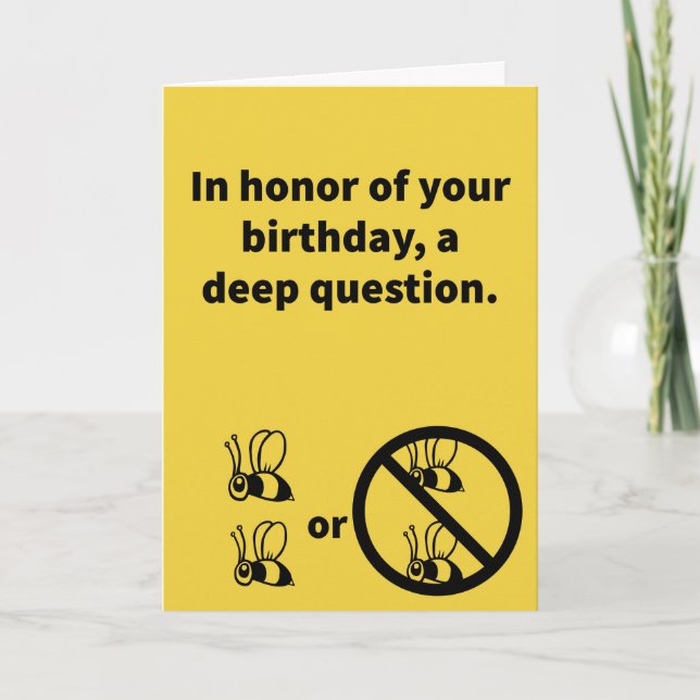 Carte 2 abeilles ou pas 2 abeilles - Anniversaire (Devant)