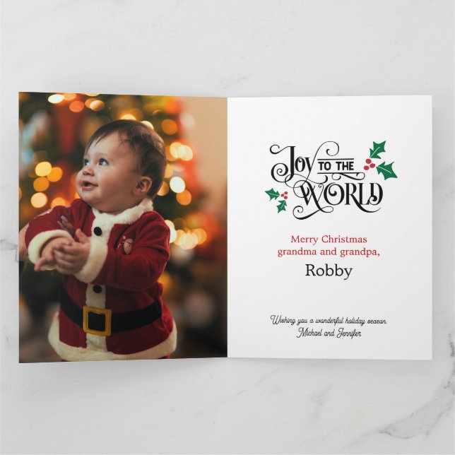 Carte 2 Big Photo Keepsaké Noël pour grands-parents (Intérieur)