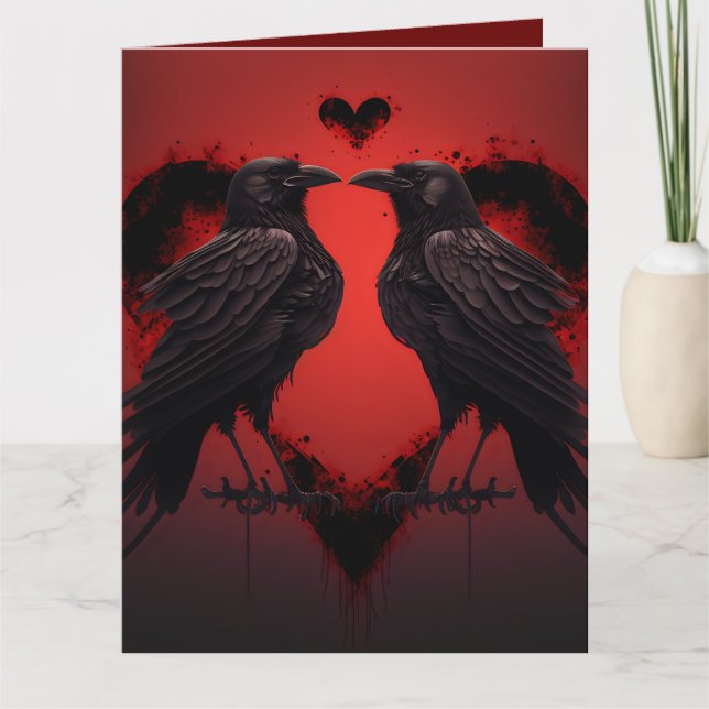 Carte 2 Corbeau et Coeur gothique (Devant)