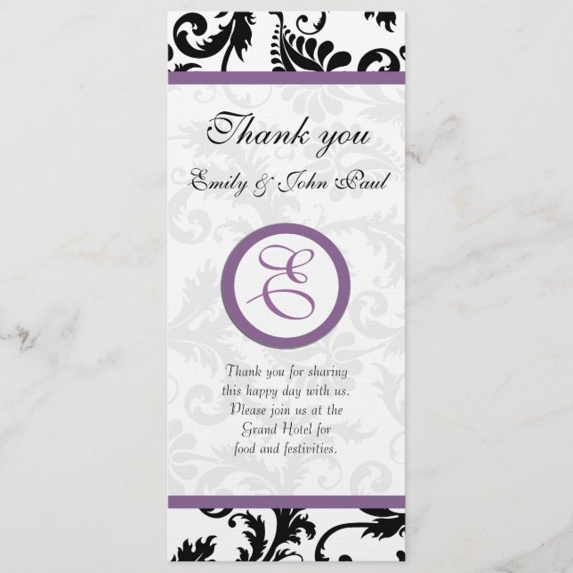 Carte #2 du programme de mariage (Devant)
