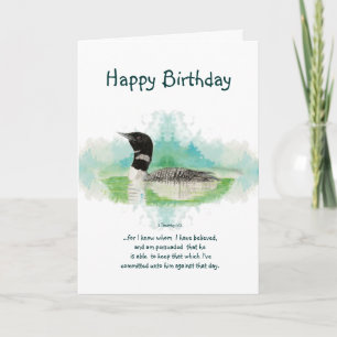 Carte 2 Timothée 1:12 Écriture chrétienne Anniversaire B