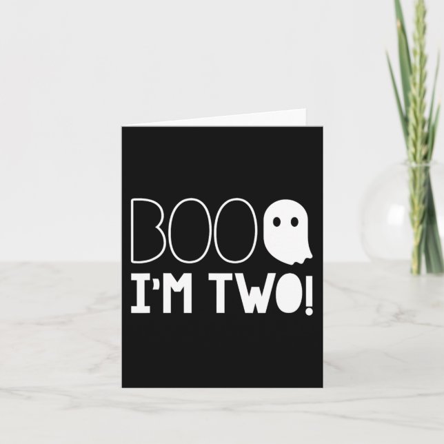 Carte 2e anniversaire Boo de deux ans Je suis deux ! Hal (Devant)