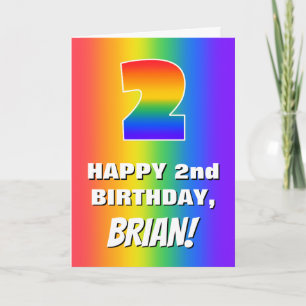 Carte 2e anniversaire : coloré, amusant Motif arc-en-cie