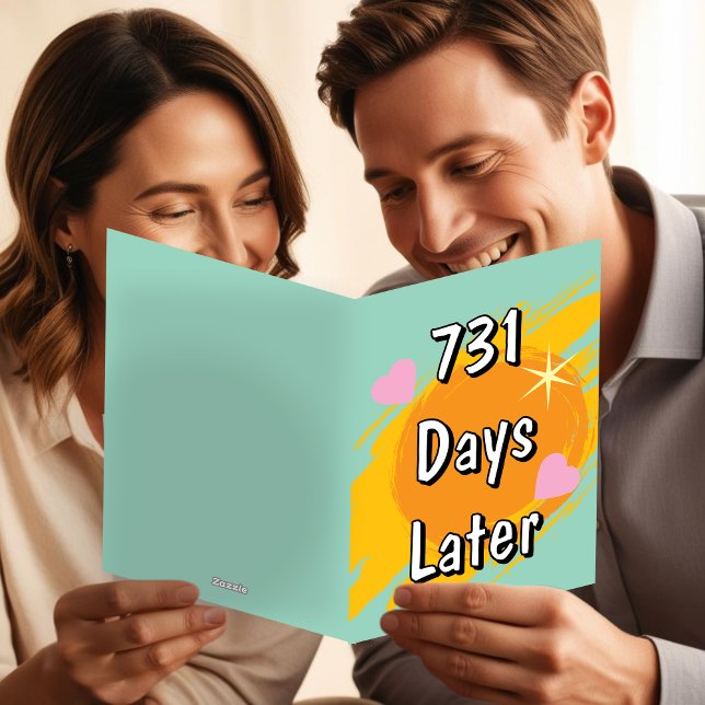 Carte 2e anniversaire de mariage en jours deux ans plus  (Créateur téléchargé)