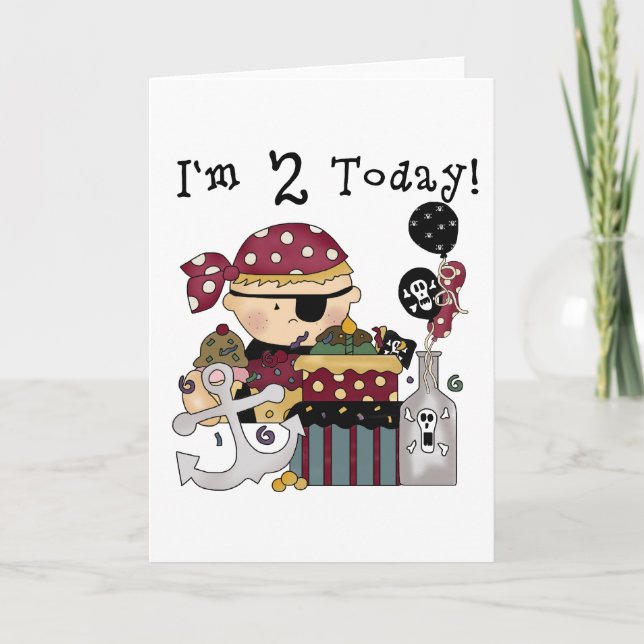 Carte 2e anniversaire Pirate Tshirts et cadeaux (Devant)